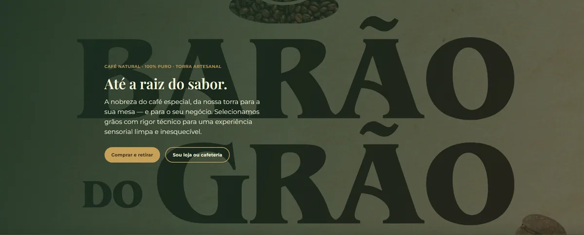 Barão do Grão - Site desenvolvido pela Fate Eight Tech