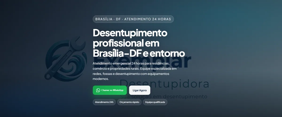 Exemplar Desentupidora - Site desenvolvido pela Fate Eight Tech